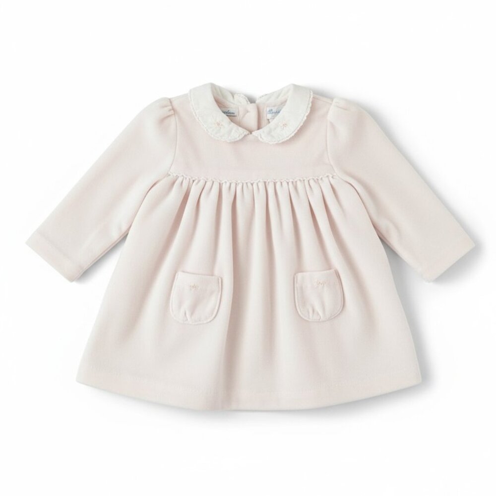 Ralph Lauren Velour Dress Baby Girl Medium Pink Smocked